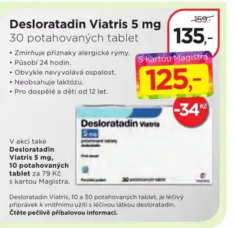 Magistra lékárny Desloratadin Viatris 5 mg 30 potahovaných tablet nabídka