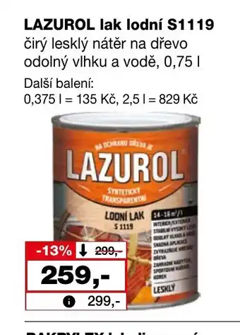 Barvy a laky drogerie LAZUROL lak lodní S1119 nabídka