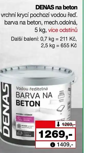 Barvy a laky drogerie DENAS na beton nabídka