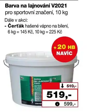 Barva na lajnování V2021