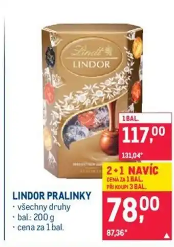 Makro LINDOR PRALINKY nabídka