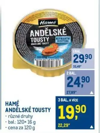 Makro HAMÉ ANDĚLSKÉ TOUSTY nabídka