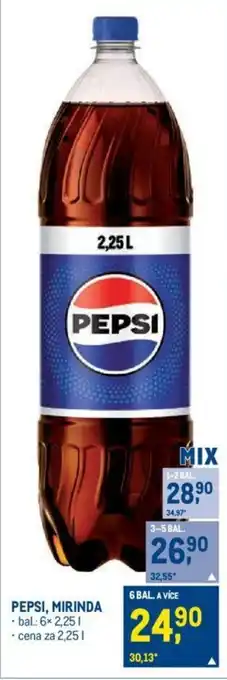 Makro PEPSI, MIRINDA nabídka