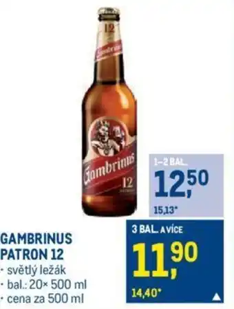 Makro GAMBRINUS PATRON 12 nabídka