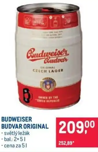 Makro BUDWEISER BUDVAR ORIGINAL nabídka