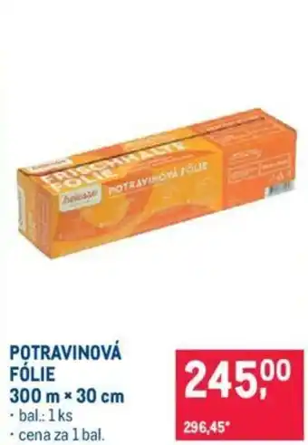 Makro POTRAVINOVÁ FÓLIE 300 m x 30 cm nabídka