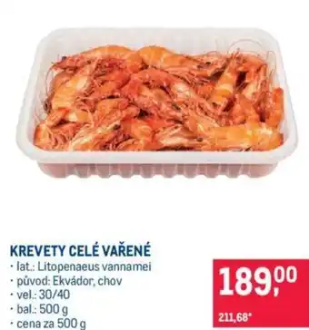 Makro KREVETY CELÉ VAŘENÉ nabídka