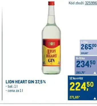 Makro LION HEART GIN 37,5% nabídka