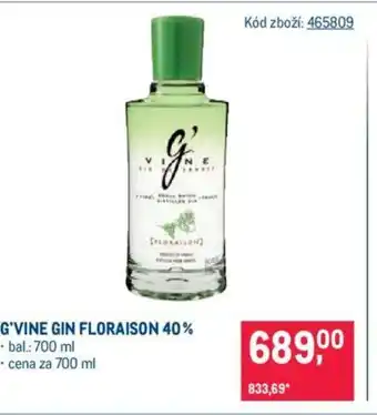 Makro G'VINE GIN FLORAISON 40% nabídka