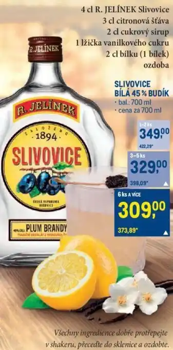 Makro SLIVOVICE BÍLÁ 45% BUDÍK nabídka