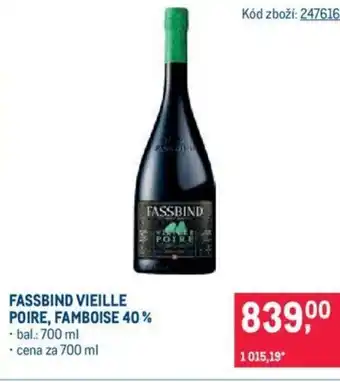 Makro FASSBIND VIEILLE POIRE, FAMBOISE 40% nabídka