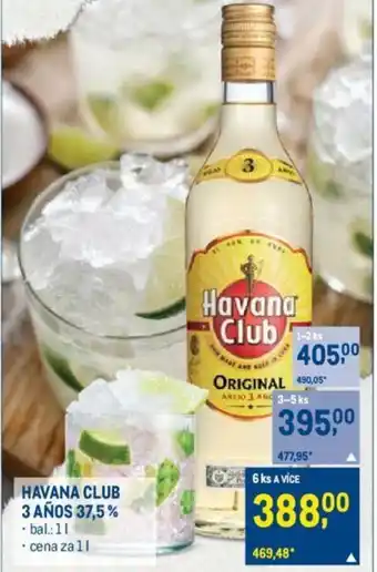 Makro HAVANA CLUB 3 AÑOS 37,5% nabídka