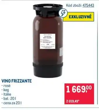 Makro VINO FRIZZANTE nabídka