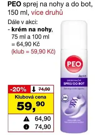 PEO sprej na nohy a do bot,150 ml