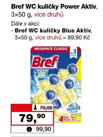 Barvy a laky drogerie Bref WC kuličky Power Aktiv, 3x50 g nabídka
