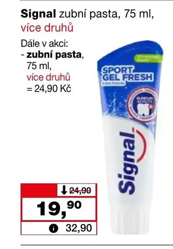 Barvy a laky drogerie Signal zubní pasta, 75 ml, nabídka