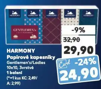 Kaufland HARMONY Papírové kapesníky nabídka