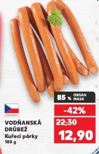 Kaufland VODŇANSKÁ DRŮBEŽ Kuřecí párky nabídka