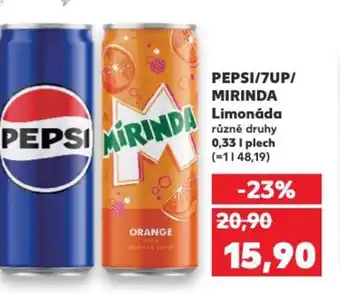 Kaufland PEPSI/7UP/ MIRINDA Limonáda 0.33L nabídka