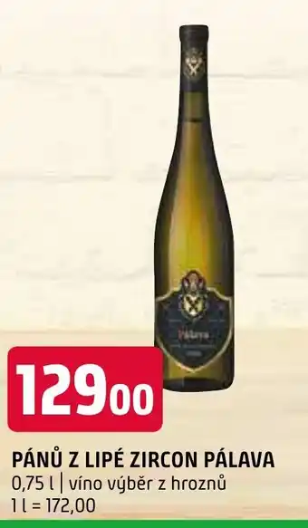 Terno PÁNŮ Z LIPÉ ZIRCON PÁLAVA nabídka