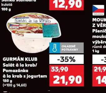 Kaufland Gurmán klub salát á la krab nabídka