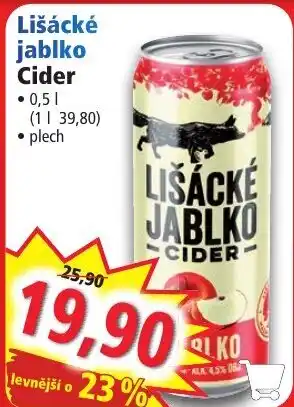 Norma Lišácké jablko Cider nabídka