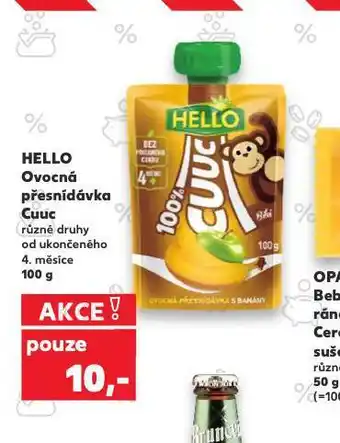 Kaufland Hello ovocná přesnídávka cuuc nabídka