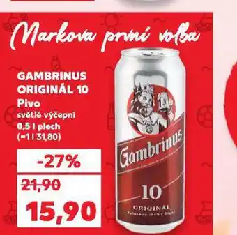 Kaufland Pivo gambrinus originál nabídka