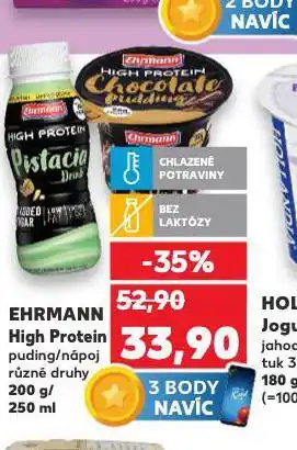 Kaufland Ehrmann high protein puding / nápoj nabídka