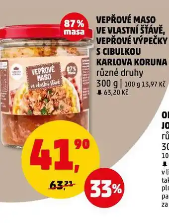 Penny Market Vepřové maso ve vlastní šťávě nabídka