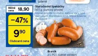 Tesco Staročeské špekáčky nabídka