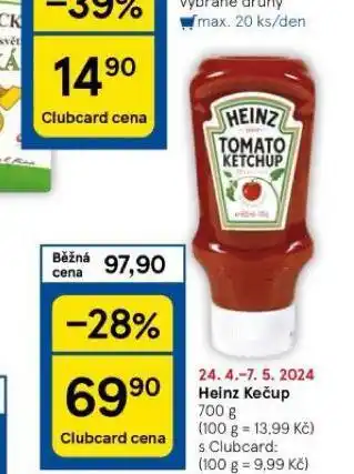 Tesco Heinz kečup nabídka