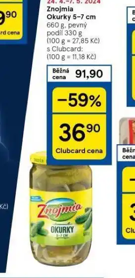 Tesco Znojmia okurky 5-7 cm nabídka