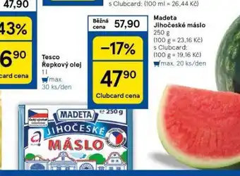 Tesco Madeta jihočeské máslo nabídka