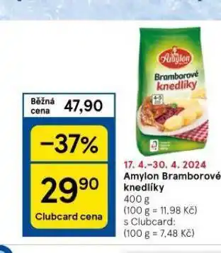 Tesco Amylon bramborové knedlíky nabídka