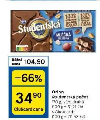 Tesco Orion studentská pečeť nabídka