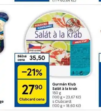 Tesco Gurmán klub salát á la krab nabídka