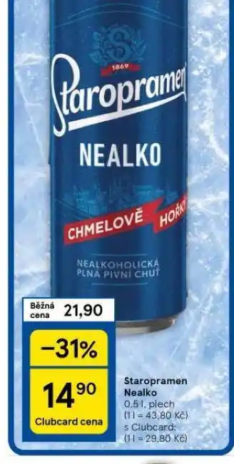 Tesco Pivo staropramen nealko nabídka