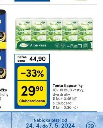 Tesco Tento kapesníky nabídka