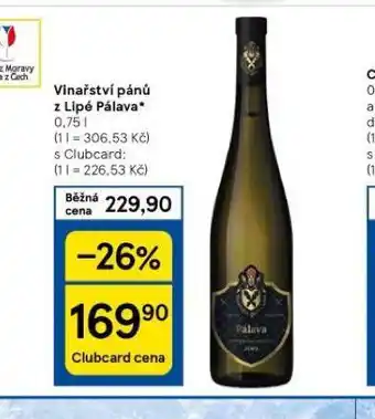 Tesco Vinařství pánů z lipé pálava nabídka