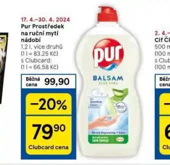 Tesco Pur prostředek na nádobí nabídka