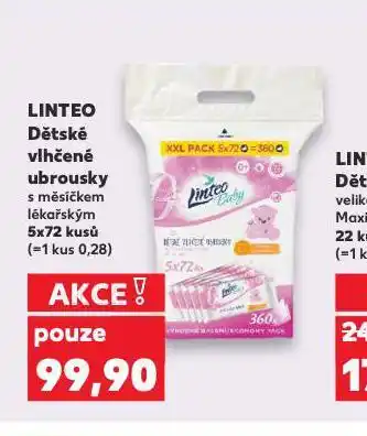 Kaufland Linteo dětské vlhčené ubrousky nabídka