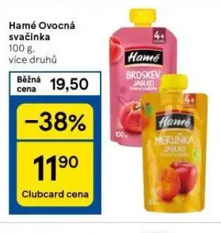 Tesco Hamé ovocná svačinka nabídka