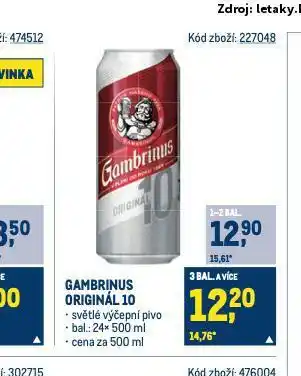 Makro Pivo gambrinus nabídka