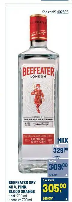 Makro Beefeater gin nabídka