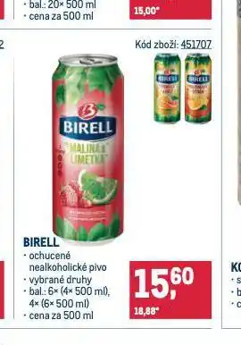 Makro Birell nealkoholické pivo nabídka