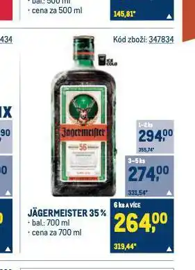 Makro Jagermeister nabídka