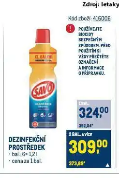 Makro Savo dezinfekční prostředek nabídka