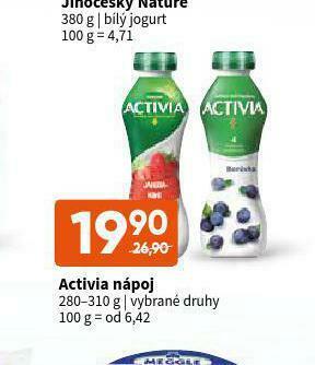 Terno Activia nápoj nabídka