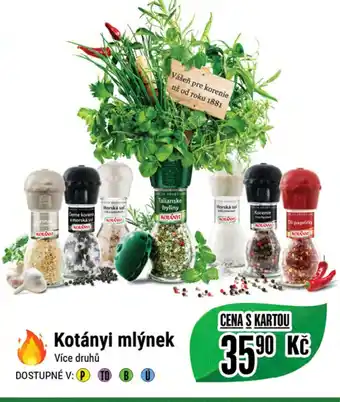 Tamda Foods Kotányi mlýnek nabídka